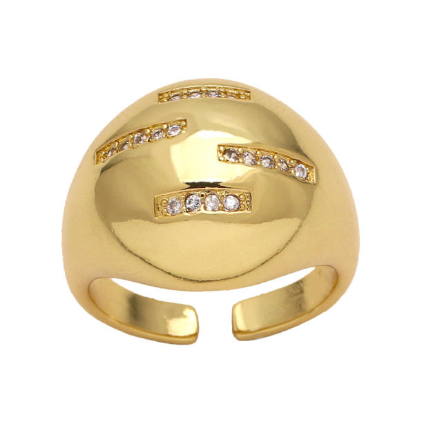 Real gold plated copper chunky finger rings collection