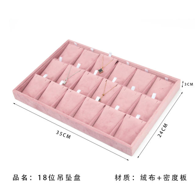 Pink Green color velvet materaial display stand