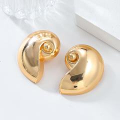Summer ocean series conch shape metal chunky earrings