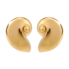 Summer ocean series conch shape metal chunky earrings