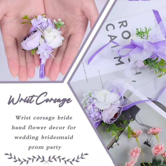 Purple color Artificial flowers corsages