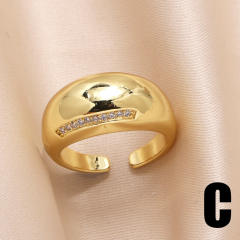 Real gold plated copper chunky finger rings collection