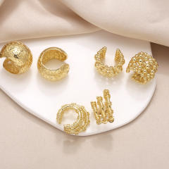 Hot sale real gold plated copper chunky ear cuff