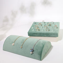 Pink Green color velvet materaial display stand