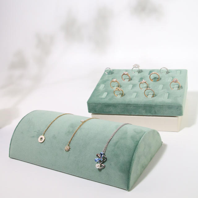 Pink Green color velvet materaial display stand