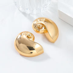 Summer ocean series conch shape metal chunky earrings