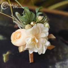 Champagne color Artificial flowers wedding corsages