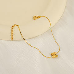 Popular initial letter bubble letter stainless steel bracelet