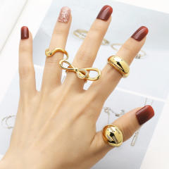 Real gold plated copper chunky finger rings collection
