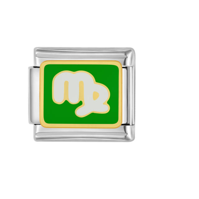 DIY italian bracelet charm enamel zodiac theme bracelet charm stainless steel charm 1pcs pricr