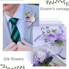 Purple color Artificial flowers corsages