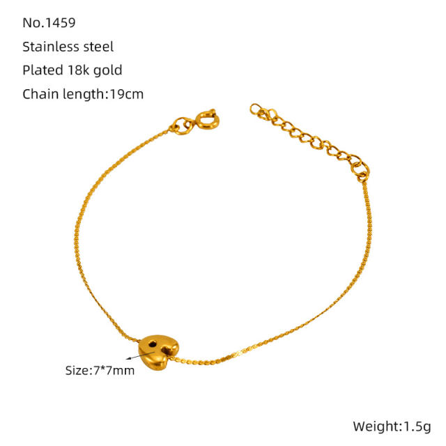 Popular initial letter bubble letter stainless steel bracelet