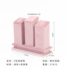 Pink Green color velvet materaial display stand