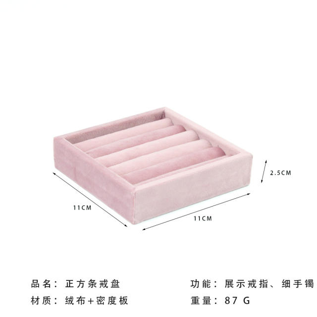 Pink Green color velvet materaial display stand