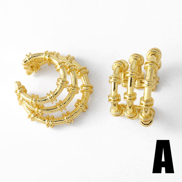 Hot sale real gold plated copper chunky ear cuff