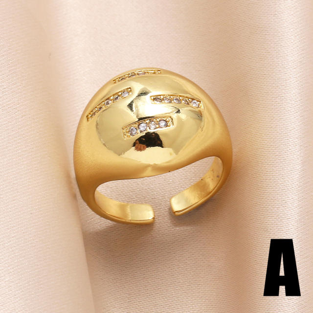 Real gold plated copper chunky finger rings collection