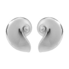 Summer ocean series conch shape metal chunky earrings