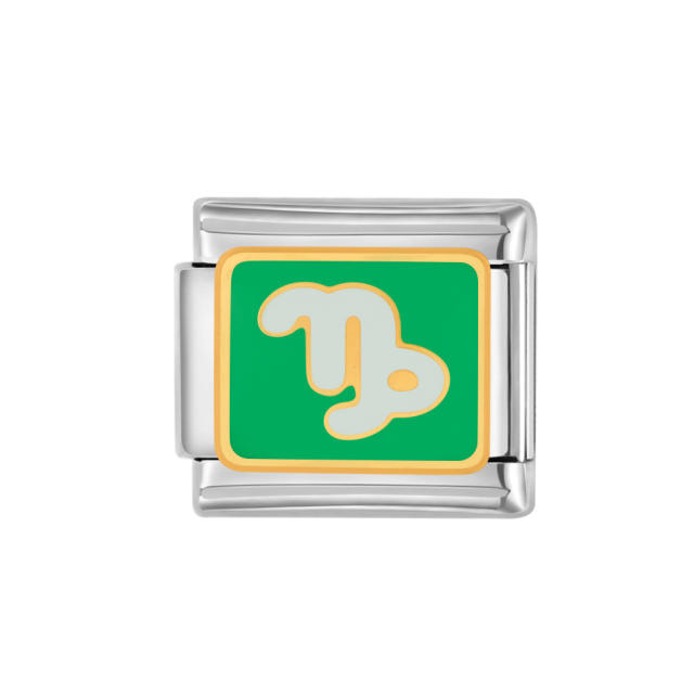 DIY italian bracelet charm enamel zodiac theme bracelet charm stainless steel charm 1pcs pricr