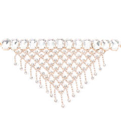 Delicate glass crystal rhinestone setting prom choker necklace