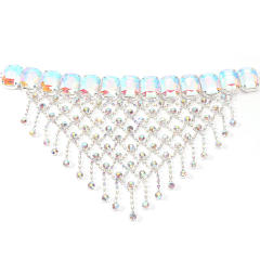Delicate glass crystal rhinestone setting prom choker necklace