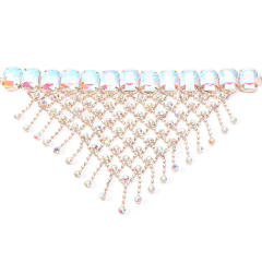 Delicate glass crystal rhinestone setting prom choker necklace