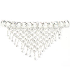 Delicate glass crystal rhinestone setting prom choker necklace
