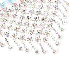 Delicate glass crystal rhinestone setting prom choker necklace