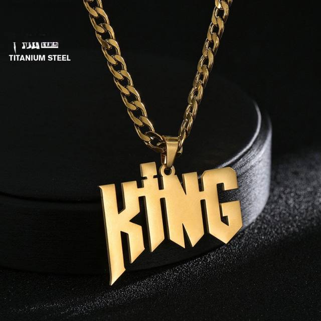 Hiphop custom name stainless steel chain necklace for men