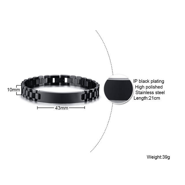 Punk trend engrave letter stainless steel bracelet for men father's day gift