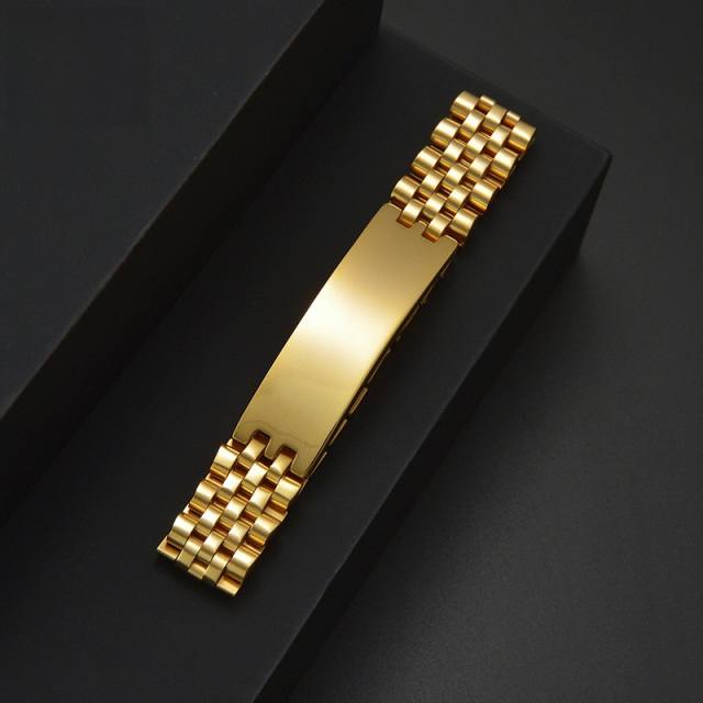 Punk trend engrave letter stainless steel bracelet for men father's day gift