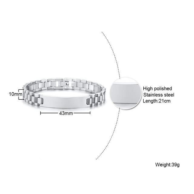 Punk trend engrave letter stainless steel bracelet for men father's day gift