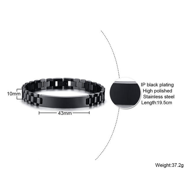 Punk trend engrave letter stainless steel bracelet for men father's day gift