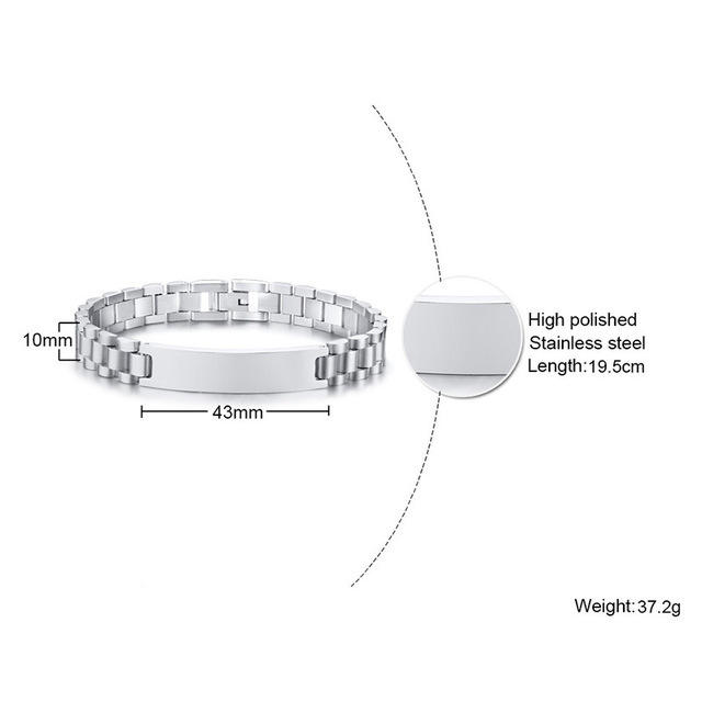 Punk trend engrave letter stainless steel bracelet for men father's day gift