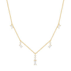 925 sterling silver cubic zircon dainty necklace