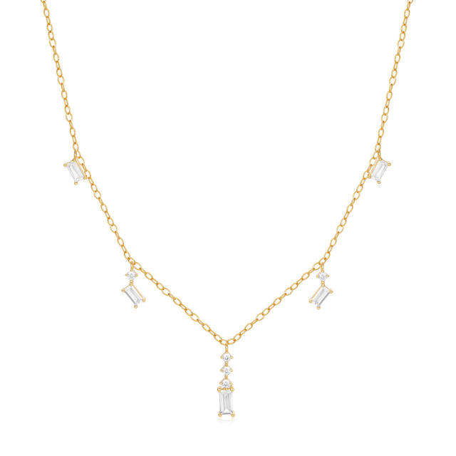 925 sterling silver cubic zircon dainty necklace