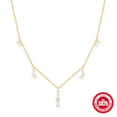 925 sterling silver cubic zircon dainty necklace