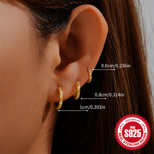 925 sterling silver basic huggie earrings mall hoop earrings