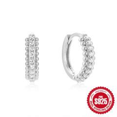 925 sterling silver diamond easy matc huggie earrings