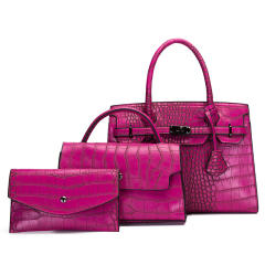 3pcs set popular Crocodile pattern kelly bag handbag wallet set
