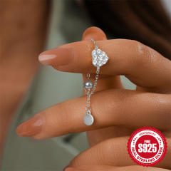 925 sterling silver diamond heart butterfly adjustable rings