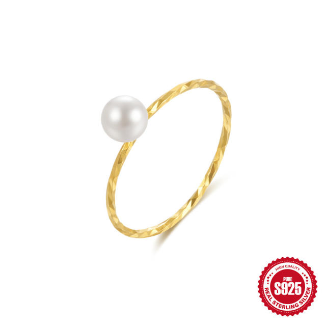 925 sterling silver gold color diamond finger rings