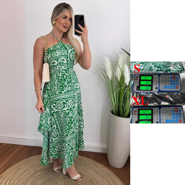 Boho holiday design halter neck maxi dress for women