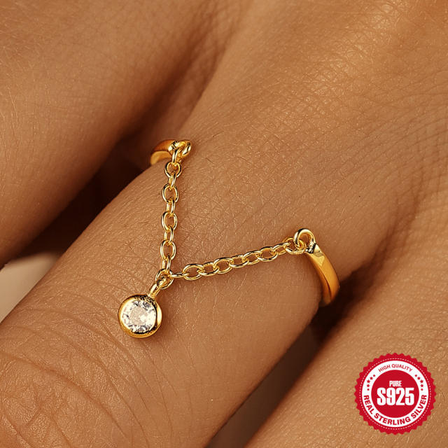 925 sterling silver v shape finger rings