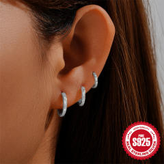 925 sterling silver basic huggie earrings mall hoop earrings