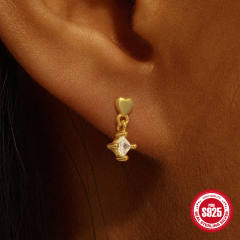 925 sterling silver diamond nap earrings