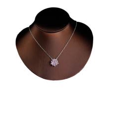 Delicate sweet pink snowflake diamond necklace set