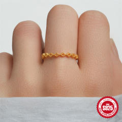 925 sterling silver gold color diamond finger rings
