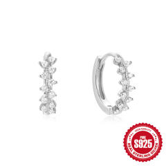 925 sterling silver diamond easy matc huggie earrings