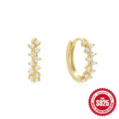 925 sterling silver diamond easy matc huggie earrings