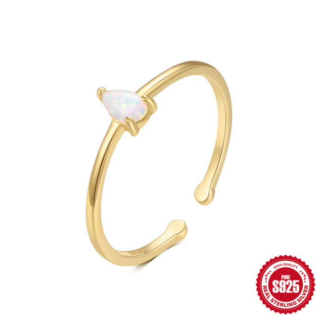 925 sterling silver cubic zircon flower adjustable finger rings